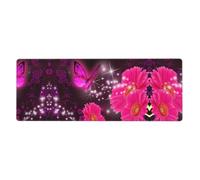 YYHWHJDE Pink flower purple butterfly Extra Large Desk Throw