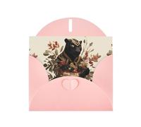 YYHWHJDE Pink Greeting Card A Bumper Crop Of Panthers Pattern Perfect for Valentine's Day, Wedding Anniversary & Party Invitations
