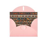 YYHWHJDE Pink Greeting Card African Tribal Ethnic Texture Pattern for Christmas, Children's Birthday, Valentine's Day, and Party Invitation