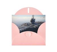 YYHWHJDE Pink Greeting Card Aircraft Carrier Pattern for Festive Birthday Party Invitation