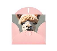 YYHWHJDE Pink Greeting Card Alpaca avatar Prints for Christmas, Children's Birthday, Valentine's Day, and Party Invitation