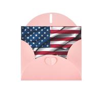 YYHWHJDE Pink Greeting Card American Flag Prints for Christmas, Children's Birthday, Valentine's Day, and Party Invitation