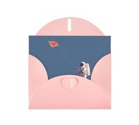 YYHWHJDE Pink Greeting Card Astronaut flying a kite Pattern for Festive Birthday Party Invitation