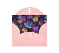 YYHWHJDE Pink Greeting Card Aurora Maple Leaf Pattern Perfect for Valentine's Day, Wedding Anniversary & Party Invitations