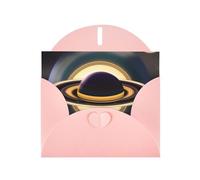 YYHWHJDE Pink Greeting Card Beautiful Saturn Prints for Christmas, Children's Birthday, Valentine's Day, and Party Invitation