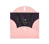 YYHWHJDE Pink Greeting Card Black Ghost Bat Prints for Christmas, Children's Birthday, Valentine's Day, and Party Invitation