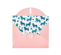 YYHWHJDE Pink Greeting Card Blue Poodle Polka Dot Pattern for Christmas, Children's Birthday, Valentine's Day, and Party Invitation