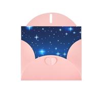 YYHWHJDE Pink Greeting Card Blue star pattern Prints for Christmas, Children's Birthday, Valentine's Day, and Party Invitation