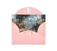 YYHWHJDE Pink Greeting Card Bubbles On The Path Pattern Perfect for Valentine's Day, Wedding Anniversary & Party Invitations