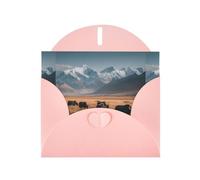 YYHWHJDE Pink Greeting Card Cattle On The Prairie Pattern Perfect for Valentine's Day, Wedding Anniversary & Party Invitations