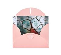 YYHWHJDE Pink Greeting Card Ceramic Glaze Cracks Pattern Perfect for Valentine's Day, Wedding Anniversary & Party Invitations