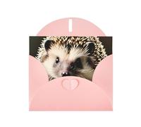 YYHWHJDE Pink Greeting Card Cute hedgehog Prints for Christmas, Children's Birthday, Valentine's Day, and Party Invitation