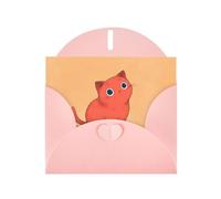 YYHWHJDE Pink Greeting Card Cute Kitten Pattern Perfect for Valentine's Day, Wedding Anniversary & Party Invitations