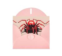 YYHWHJDE Pink Greeting Card Cute little red spider Pattern for Christmas, Children's Birthday, Valentine's Day, and Party Invitation