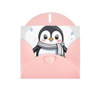 YYHWHJDE Pink Greeting Card Cute Penguin Pattern for Festive Birthday Party Invitation