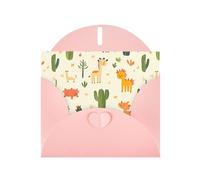 YYHWHJDE Pink Greeting Card Desert Creatures Pattern Perfect for Valentine's Day, Wedding Anniversary & Party Invitations