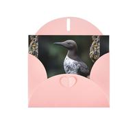 YYHWHJDE Pink Greeting Card Downy Puffin Pattern for Christmas, Children's Birthday, Valentine's Day, and Party Invitation