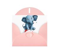 YYHWHJDE Pink Greeting Card Elephant on the ball Pattern for Christmas, Children's Birthday, Valentine's Day, and Party Invitation