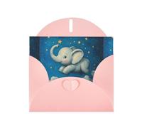 YYHWHJDE Pink Greeting Card Elephant Sky Park Pattern Perfect for Valentine's Day, Wedding Anniversary & Party Invitations