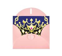 YYHWHJDE Pink Greeting Card Fantasy Tiara Prints for Christmas, Children's Birthday, Valentine's Day, and Party Invitation