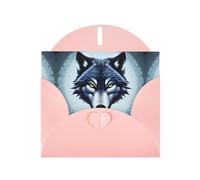 YYHWHJDE Pink Greeting Card Fierce wolf head Prints for Christmas, Children's Birthday, Valentine's Day, and Party Invitation