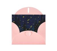 YYHWHJDE Pink Greeting Card Fireflies on the stars Pattern Perfect for Valentine's Day, Wedding Anniversary & Party Invitations