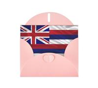 YYHWHJDE Pink Greeting Card Flag of Hawaii American Pattern Perfect for Valentine's Day, Wedding Anniversary & Party Invitations