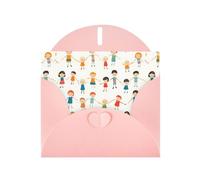 YYHWHJDE Pink Greeting Card Friends Dancing Happily Pattern Perfect for Valentine's Day, Wedding Anniversary & Party Invitations