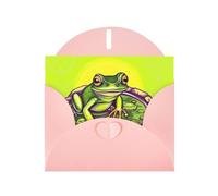 YYHWHJDE Pink Greeting Card Frog in a pond Pattern for Christmas, Children's Birthday, Valentine's Day, and Party Invitation