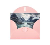 YYHWHJDE Pink Greeting Card Glacier Fjord, Alaska Pattern for Festive Birthday Party Invitation
