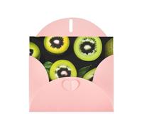 YYHWHJDE Pink Greeting Card Green kiwi Prints for Christmas, Children's Birthday, Valentine's Day, and Party Invitation