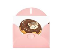 YYHWHJDE Pink Greeting Card Hedgehog in the donut Pattern for Christmas, Children's Birthday, Valentine's Day, and Party Invitation