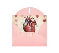 YYHWHJDE Pink Greeting Card Human Anatomy Heart Chart Prints for Christmas, Children's Birthday, Valentine's Day, and Party Invitation