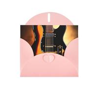 YYHWHJDE Pink Greeting Card Instrumental Guitar Prints for Christmas, Children's Birthday, Valentine's Day, and Party Invitation