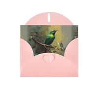 YYHWHJDE Pink Greeting Card Kingfisher on the branch Pattern for Christmas, Children's Birthday, Valentine's Day, and Party Invitation