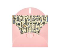 YYHWHJDE Pink Greeting Card Labyrinth Treasure Map Prints for Christmas, Children's Birthday, Valentine's Day, and Party Invitation