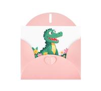 YYHWHJDE Pink Greeting Card Little crocodile on the flower boat Pattern for Christmas, Children's Birthday, Valentine's Day, and Party Invitation