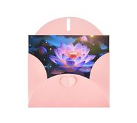 YYHWHJDE Pink Greeting Card Lotus Flower Pattern for Festive Birthday Party Invitation