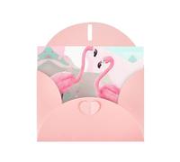 YYHWHJDE Pink Greeting Card Love Flamingo Prints for Christmas, Children's Birthday, Valentine's Day, and Party Invitation