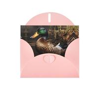 YYHWHJDE Pink Greeting Card mallard duck Pattern for Christmas, Children's Birthday, Valentine's Day, and Party Invitation