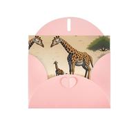YYHWHJDE Pink Greeting Card Mother and child giraffe Prints for Christmas, Children's Birthday, Valentine's Day, and Party Invitation