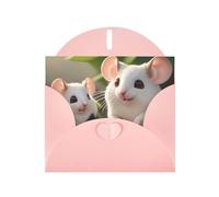 YYHWHJDE Pink Greeting Card Mother and child rats Prints for Christmas, Children's Birthday, Valentine's Day, and Party Invitation