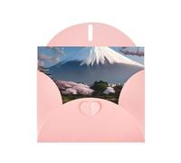 YYHWHJDE Pink Greeting Card Mt. Fuji in early spring Prints for Christmas, Children's Birthday, Valentine's Day, and Party Invitation