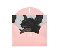 YYHWHJDE Pink Greeting Card Mutant Bat Pattern for Christmas, Children's Birthday, Valentine's Day, and Party Invitation