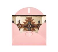 YYHWHJDE Pink Greeting Card Native American Patterns Pattern Perfect for Valentine's Day, Wedding Anniversary & Party Invitations