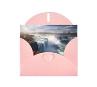 YYHWHJDE Pink Greeting Card Niagara Falls Pattern for Christmas, Children's Birthday, Valentine's Day, and Party Invitation