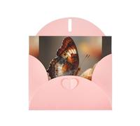 YYHWHJDE Pink Greeting Card Pattern on the back of a butterfly Pattern for Christmas, Children's Birthday, Valentine's Day, and Party Invitation