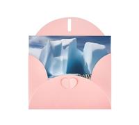 YYHWHJDE Pink Greeting Card Penguins On The Iceberg Pattern for Festive Birthday Party Invitation