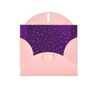 YYHWHJDE Pink Greeting Card Purple Star Pattern Perfect for Valentine's Day, Wedding Anniversary & Party Invitations