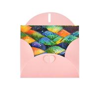 YYHWHJDE Pink Greeting Card Rainbow Fish Scale Prints for Christmas, Children's Birthday, Valentine's Day, and Party Invitation